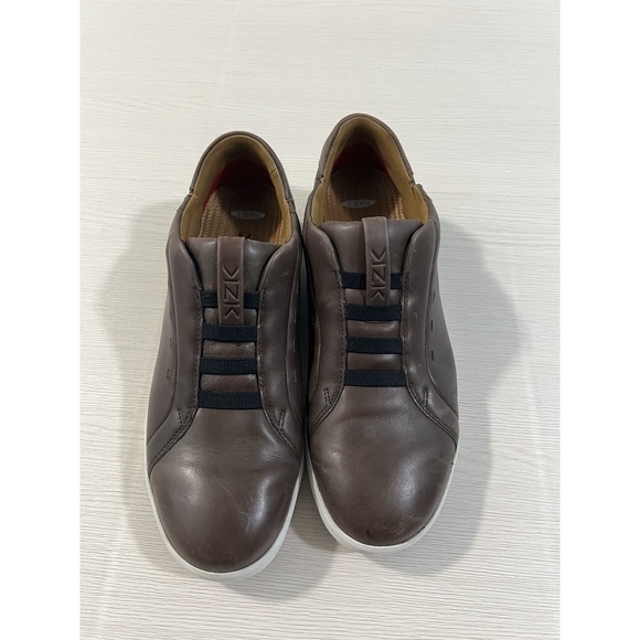 Kizik New York Shoes Mens‎ Size 10 Brown Tan Leather Sneakers Hands Free Casual